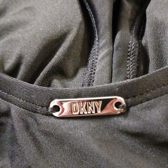 NWT  DKNY Two Piece Black Ruffled Neck Tankini, Swimsuit, Bathing Suit  … - Picture 9 of 15